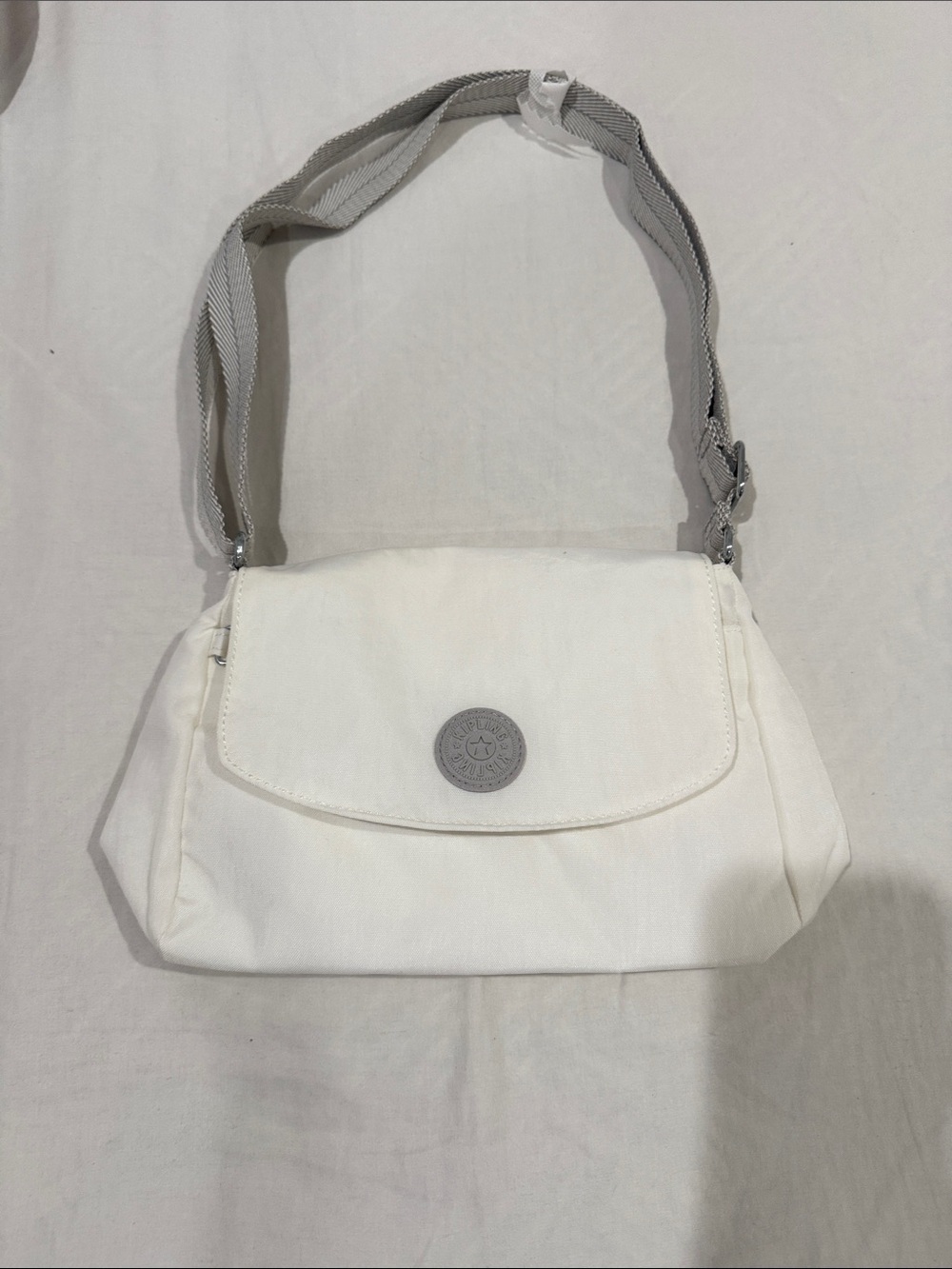 Kipling Cream Crossbody with Adjustable Strap and Logo Patch